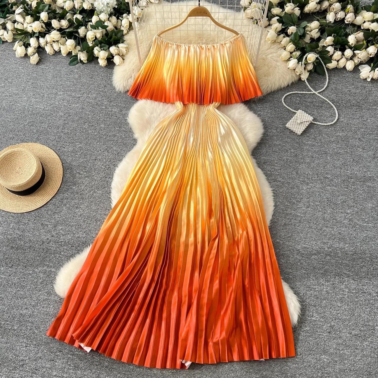 slim fit dress slacks Wailea Sunset Ombre Maxi Dress main image 0