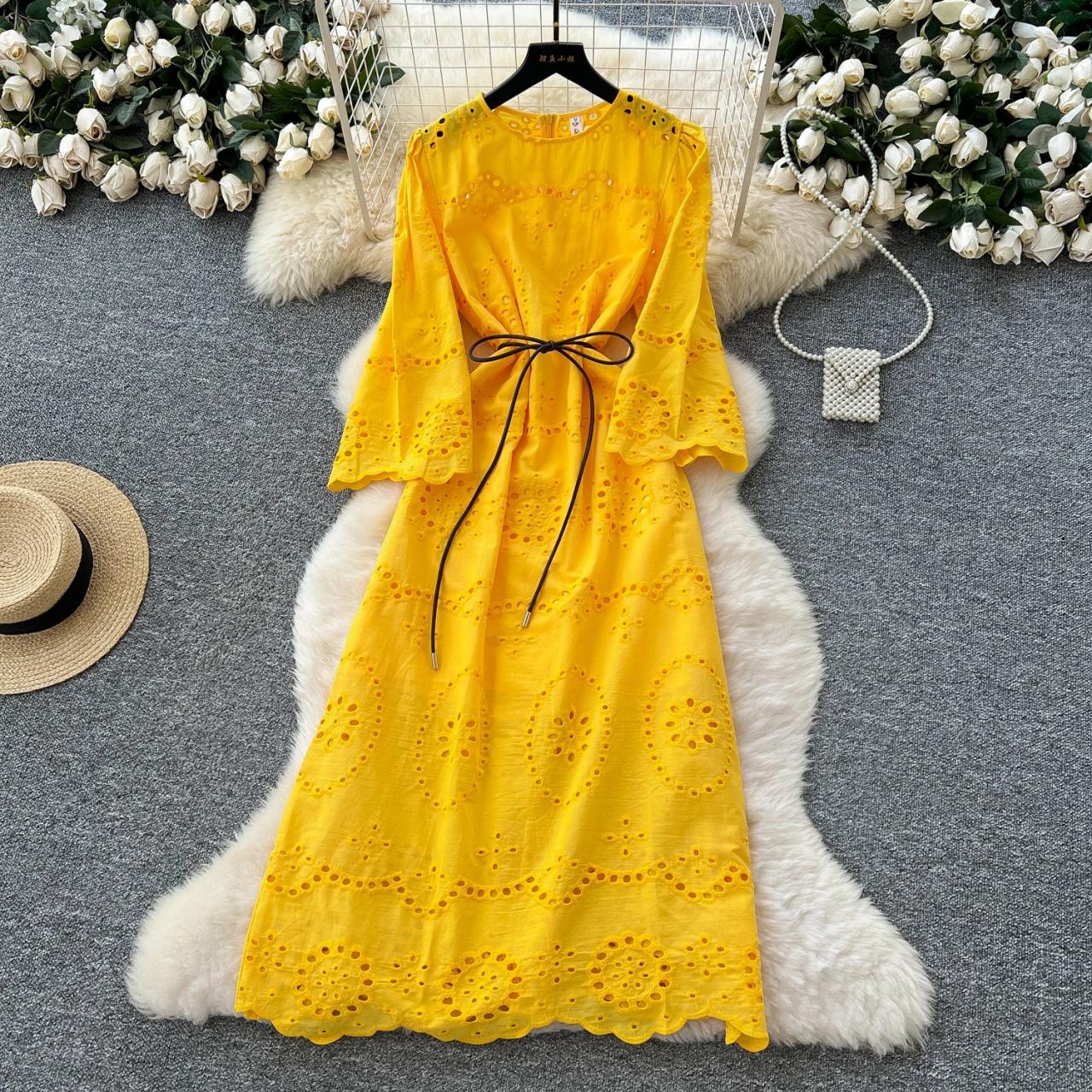 yellow floral cut out dress Yellow Floral Cutout Maxi Dress With Belt