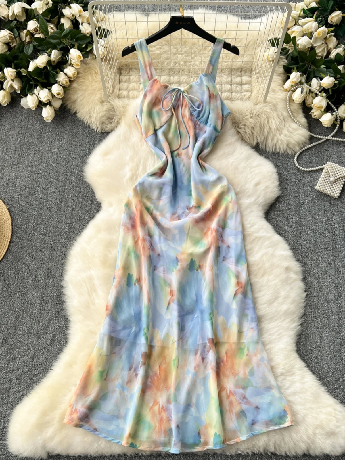 silk watercolor dress Julia Silk Dress