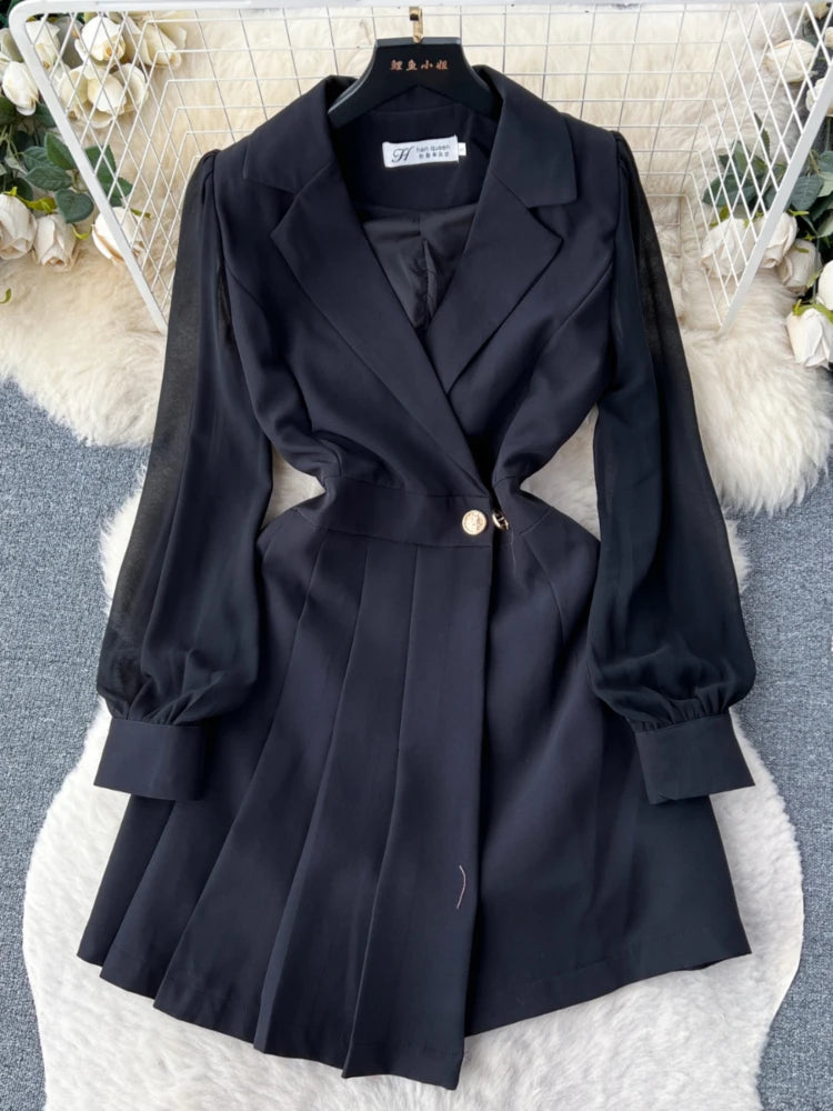 sheer blazer dress CRUNK BLACK SHEER BLAZER MINI DRESS  SHE'LL