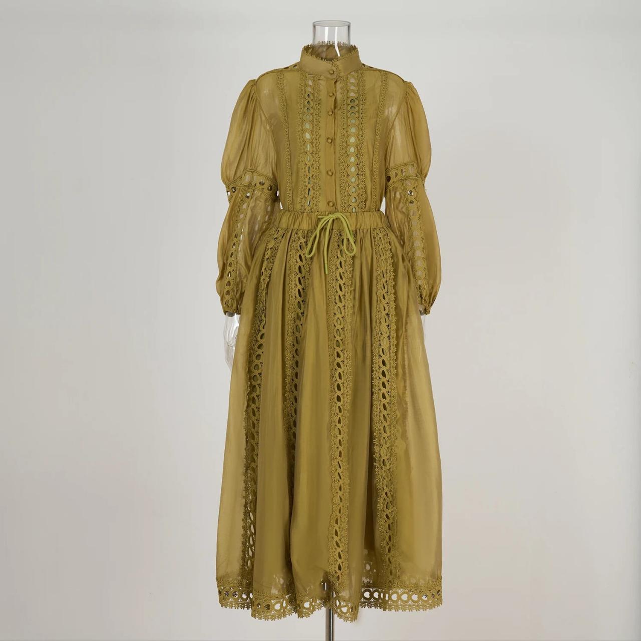 olive green lace maxi dress Olive Satin Lace Trim Mix Maxi Dress
