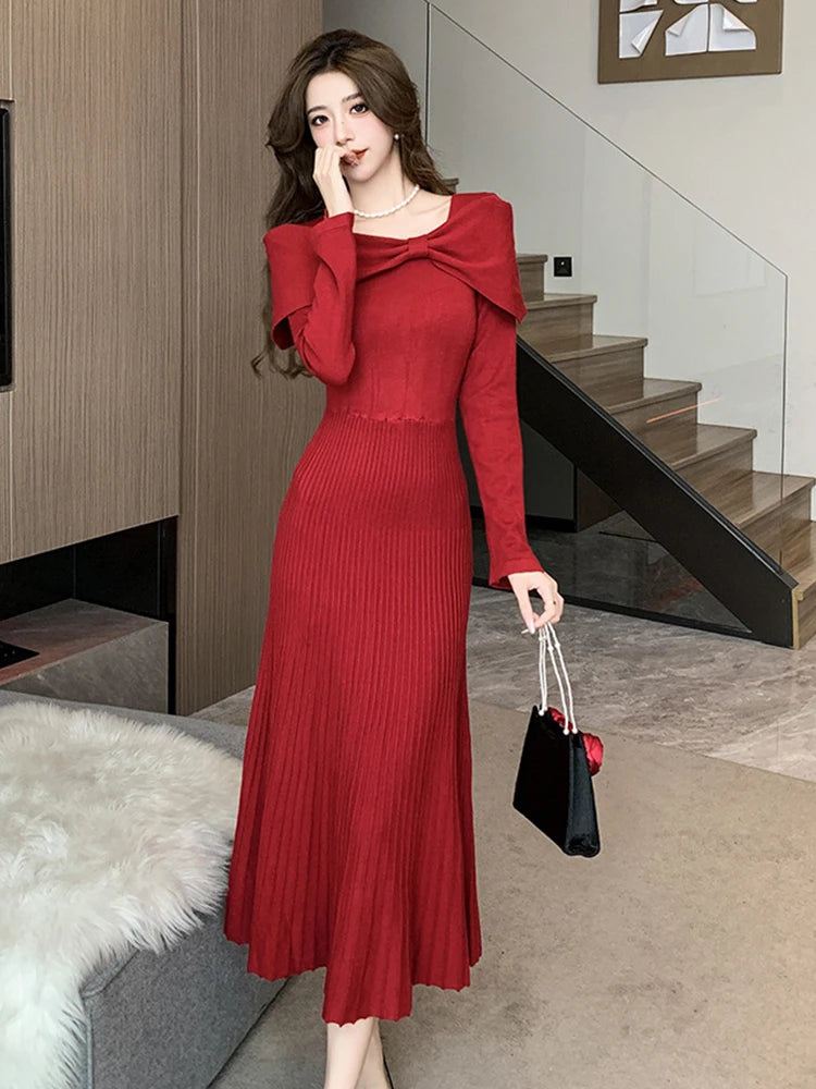 knee length dresses for ladies Massey Red Midi Dress main image 1