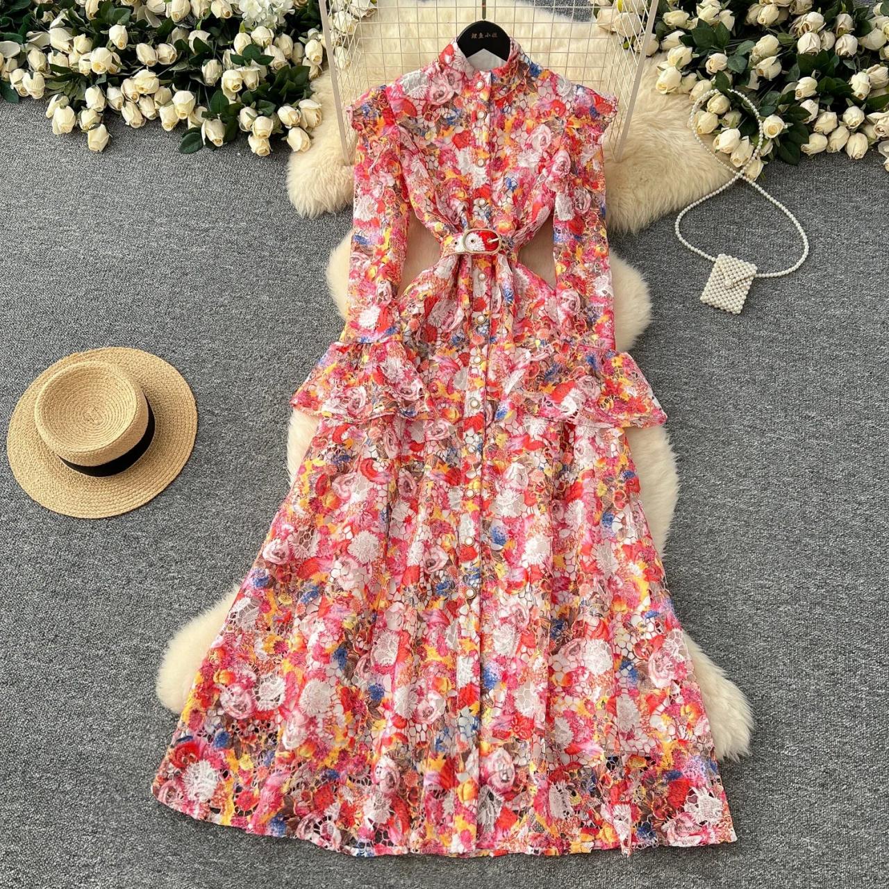 printed chiffon dress designs Floral Chiffon Dress With Butterfly Print Design on Luulla