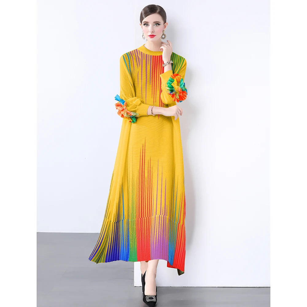 multicolor long sleeve maxi dress Sweater Scoop Neck, Sia Maxi Dress in Multi Color, Size M, For GNO/Date Night