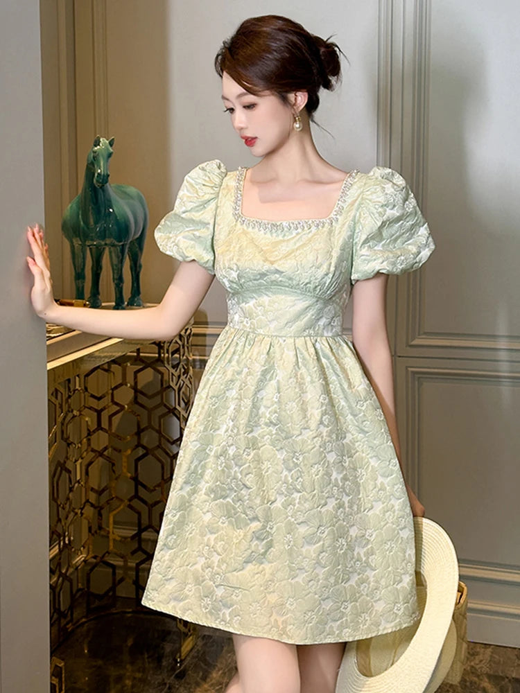 vintage lace summer dress Vintage Lace Button-down Long Sleeve Dress 2025 Midi Dresses Spring Summer Dress