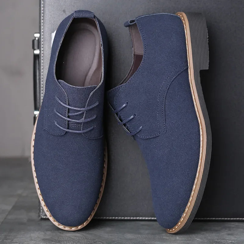 Mens Navy Casual Lace-up Oxford Shoes