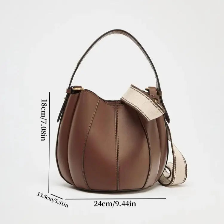 Leather Handbag With Adjustable Strap And
