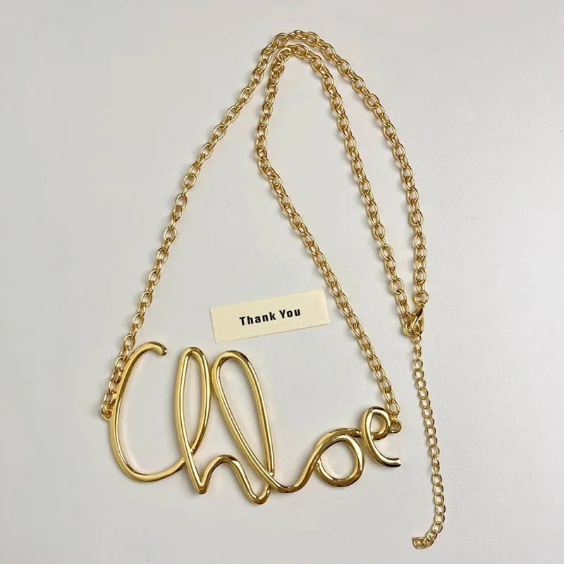 Gold-Tone AMORE Chain Letter Belt Adjustable Chic Accessories image_85283262-8a56-48c2-8f51-  main image 4