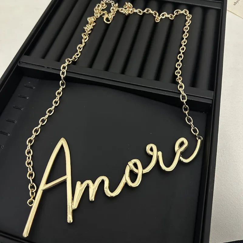 Gold-Tone AMORE Chain Letter Belt Adjustable Chic Accessories image_85283262-8a56-48c2-8f51-  main image 3