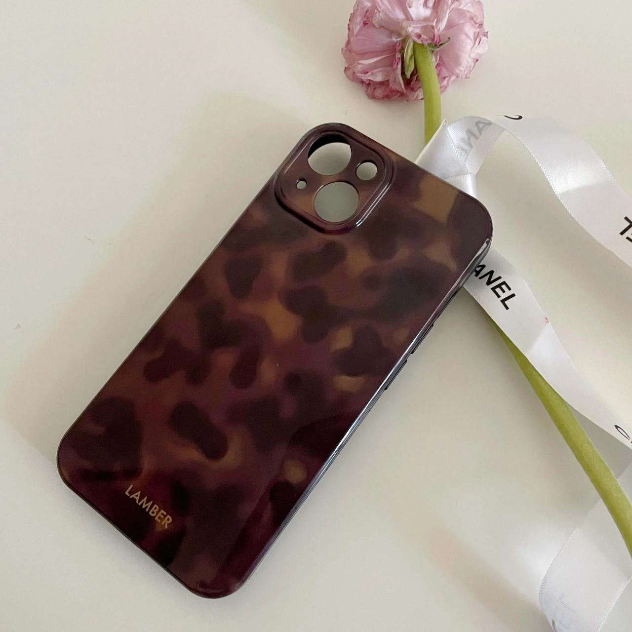 Lamber Leopard Glossy Iphone Case Brown Cover