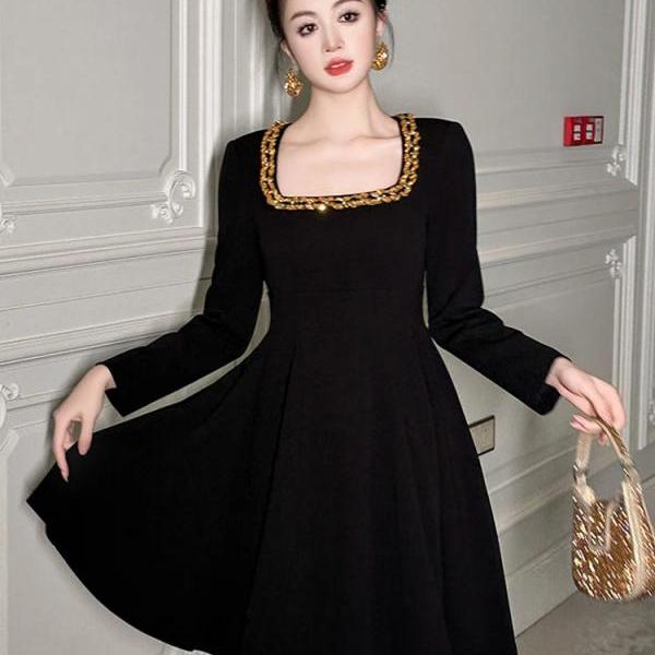 green emerald velvet dress High Neck Long Sleeve Embellished Gown